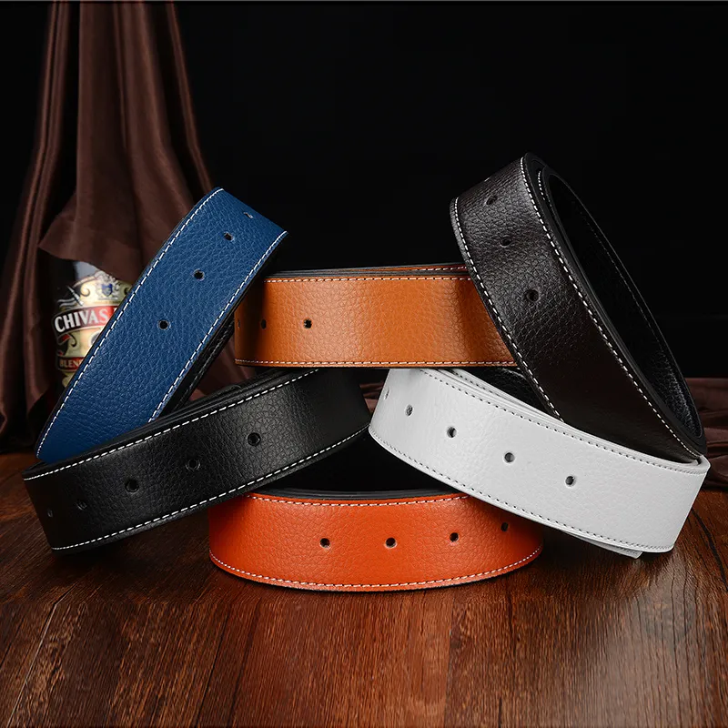 Business Belts Mens Belt Fashion Men Genuine Leather Black Belts Women Big Gold Buckle Smooth Womens Classic Casual Ceinture with 281d