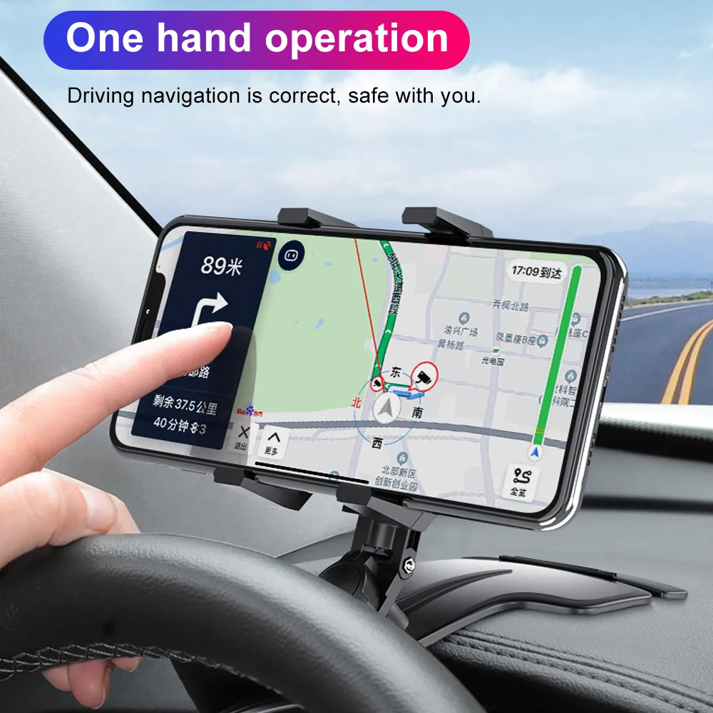 Suporte para celular multifuncional para carro 360 graus viseira de sol espelho montagem no painel GPS suporte para telefone cartão de estacionamento256r