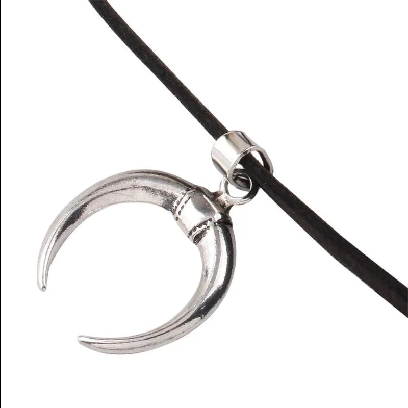 PHYANIC Collana girocollo Goth nero Collana girocollo in velluto gotico fatto a mano con pendente a forma di luna le donne Accessori di gioielli fantastici256J
