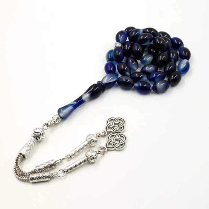 Blue Luminous Tasbih Muslim resin Rosary Everything is new misbaha Eid Ramadan Gift islamic masbaha 33 prayer beads bracelet Y2007320l