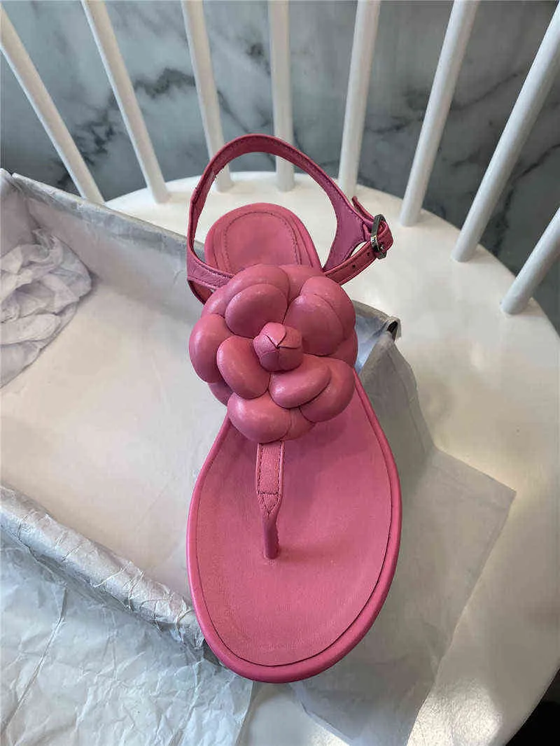 Flip flop sandalias söt blomma sandálias femininas sommar kvinnor skor lyxig design sandaler fritid casual chaussure femme y220301