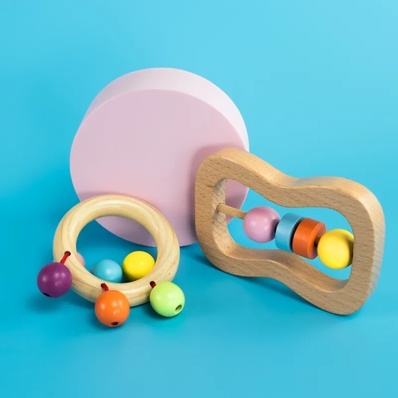 / zestaw Montessori Zabawki Baby Rattle Crib Ids Edukacyjne Mobilne dla Dziewczyn Waldorf Wózek Niemowlak 220216