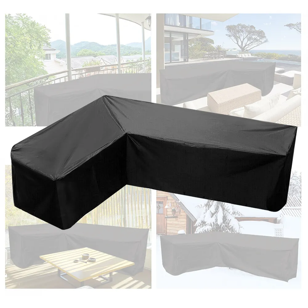 LJ201216 Waterproof L Shaped Outdoor Sofa Cover All Purpose Patio