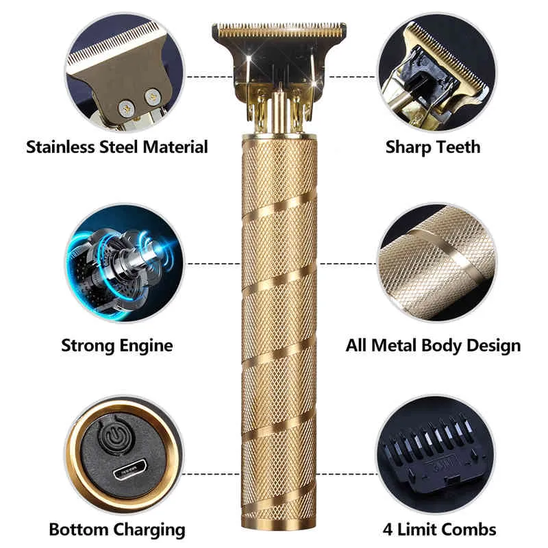 Układ klipli do włosów elektryczny TRIMER BEZPIECZNY SHAVER 0 mm Mężczyzn fryzjerski do krojenia maszyny do ładowania 2202101211869