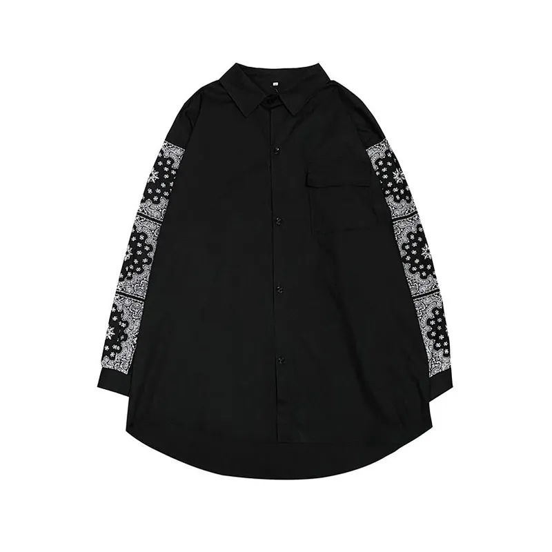 Bandana heren shirts streetwear lange mouw paisley harajuku shirt mannelijke kleding 2022 mode lente zomer elegante oversize 220222