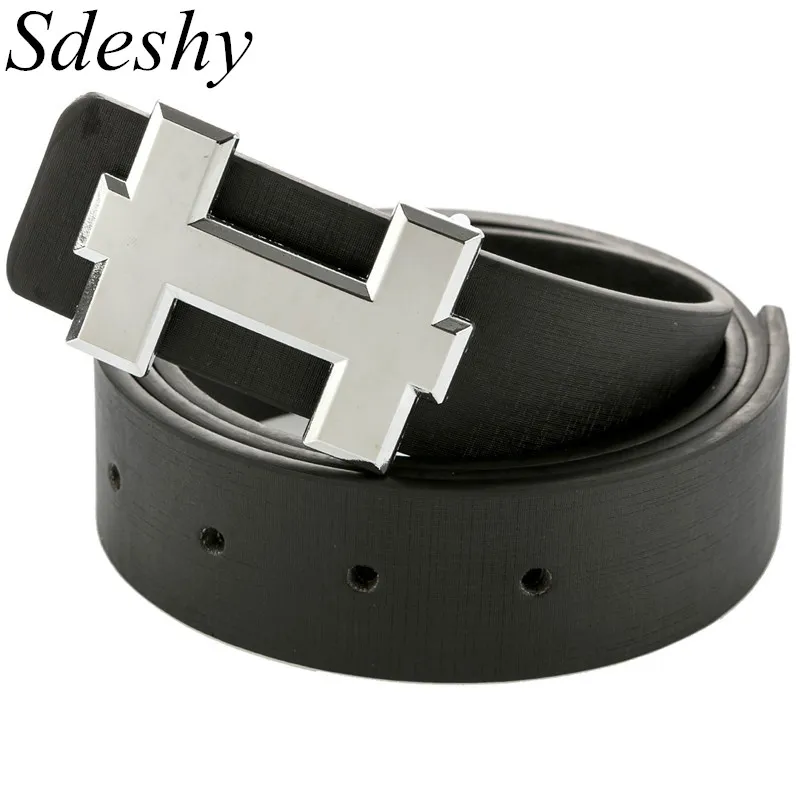 Ceinture de mode en cuir véritable hommes ceinture qualité H boucle lisse hommes ceintures pour femmes jean vache sangle cadeaux 184Q