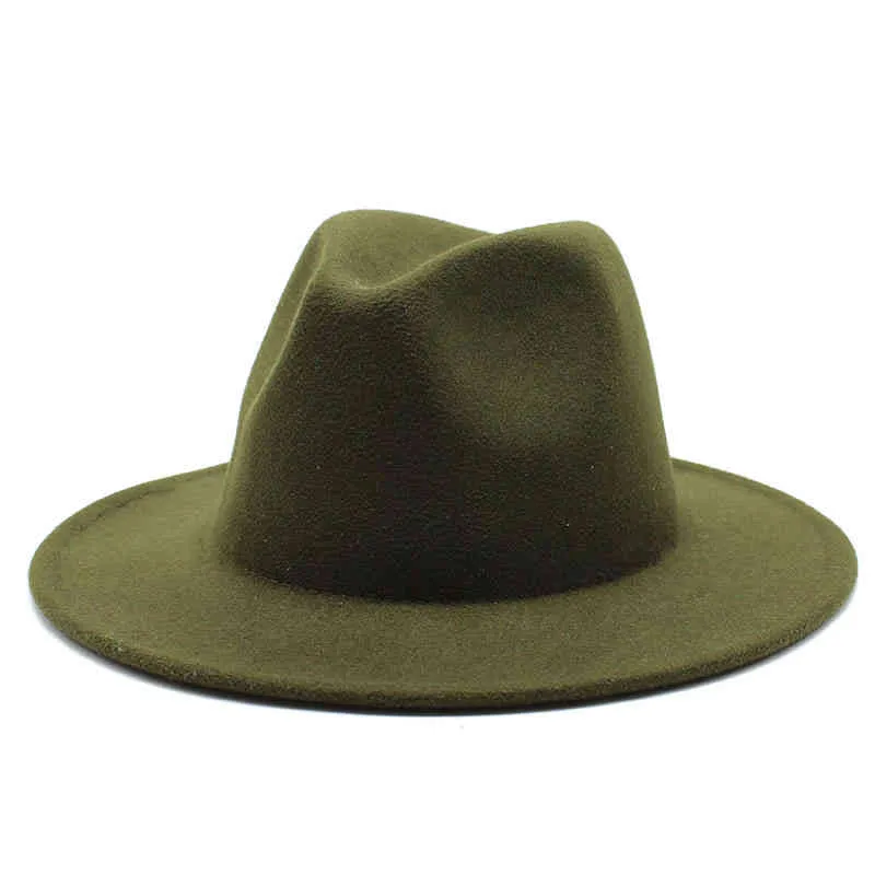 Fedoras Solid Color Fedora для женщин для женщин Женщины Церковь Топ Смешанная джазовая вечеринка Большой Breim Blue Redhat