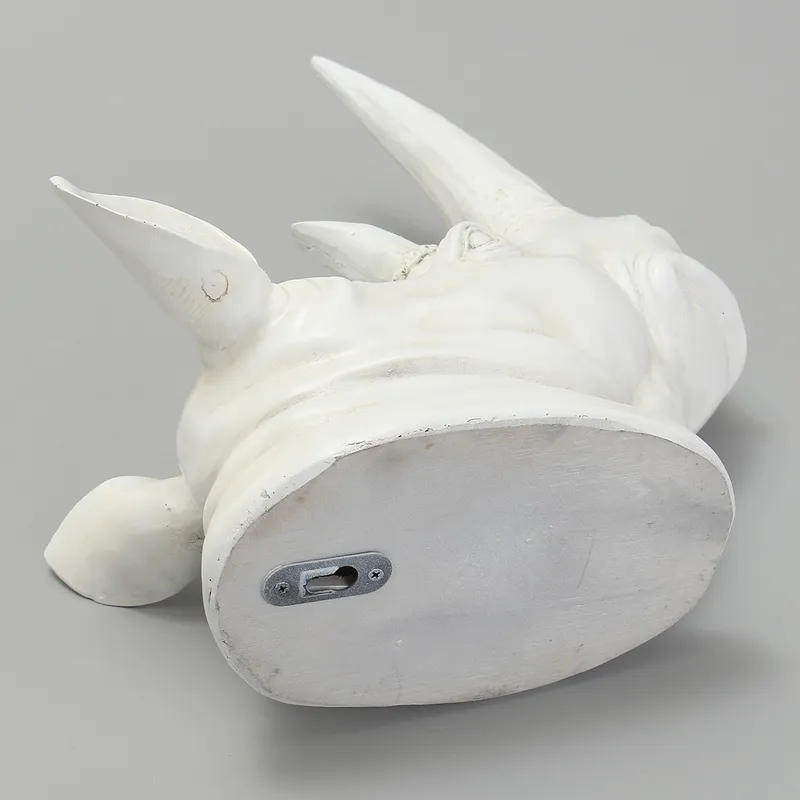 KiWarm żywica egzotyczna nosorożca głowa ornament białe zwierzęce posągi rzemieślnicze do domu El Wall Hanging Dekoracja Dekoracja T200331281c