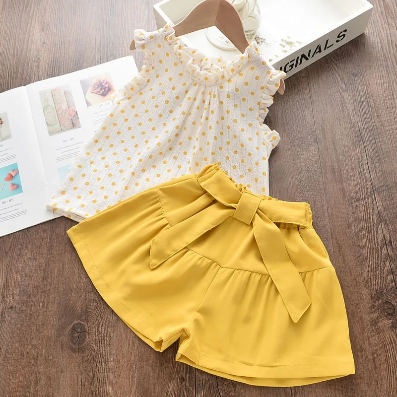 Детская детская одежда наборы летнего стиля бренда детская одежда футболка с коротким рукавом+платье брюки Детские костюмы 220507
