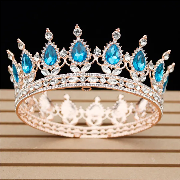 Kristall Vintage Royal Queen König Tiaras und Kronen Männer Frauen Pageant Prom Diadem Ornamente Hochzeit Haarschmuck Zubehör Y11302621
