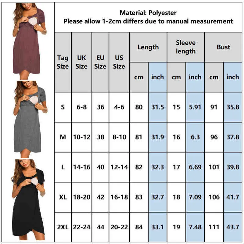 Solido maternità infermieristica abito a maniche corte donna maternità mini abito estivo incinta casual abito irregolare da indossare tutti i giorni G220309