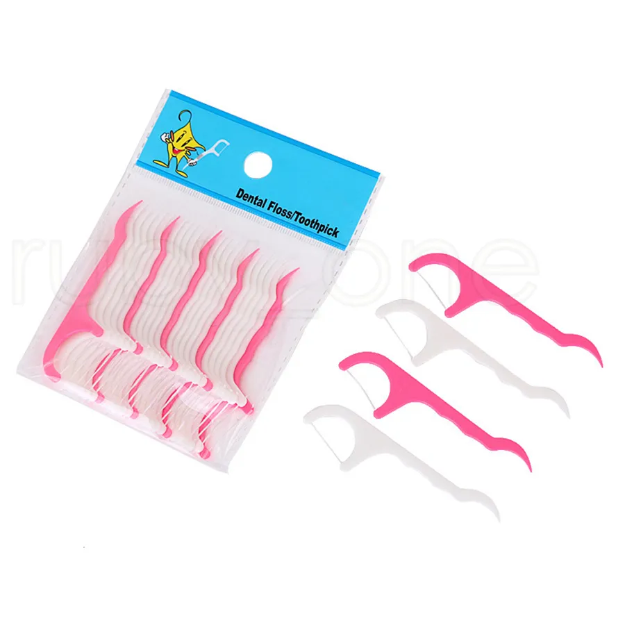 Potente dental de plástico de algodão floss palito de dentes para tabela de saúde oral cozinha bar ferramentas / conjunto