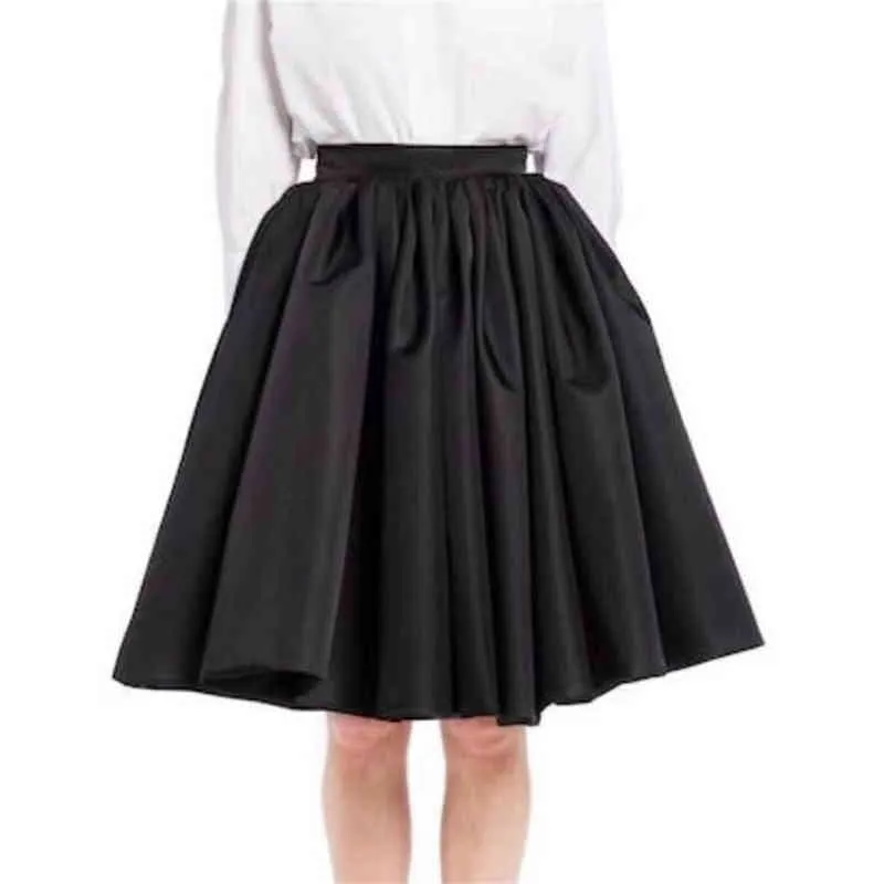 Classic Pleated Skirt WithTriangle Casual Early Spring New Nylon High Waist Ruffled And Versatile
