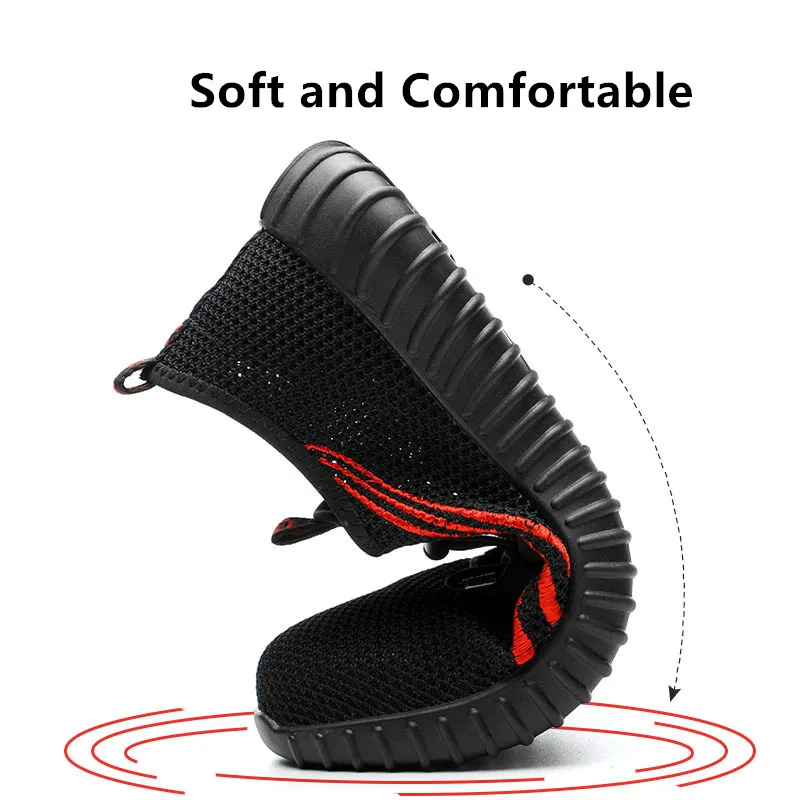 Chaussures indestructibles Chaussures de travail pour hommes et femmes avec embout en acier Chaussures de sécurité respirantes légères et respirantes Baskets souples Y200915