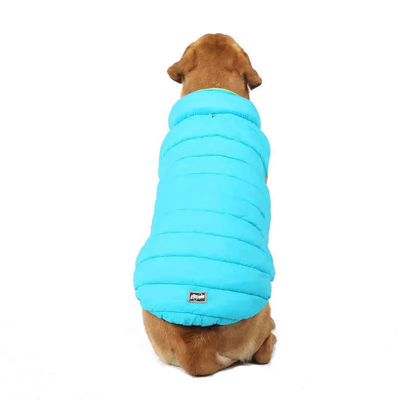 大きな犬のための服冬の暖かいビッグコート防水リバーシブルベストジャケットブルドッグゴールデンレトリーバーラブラドール服220104