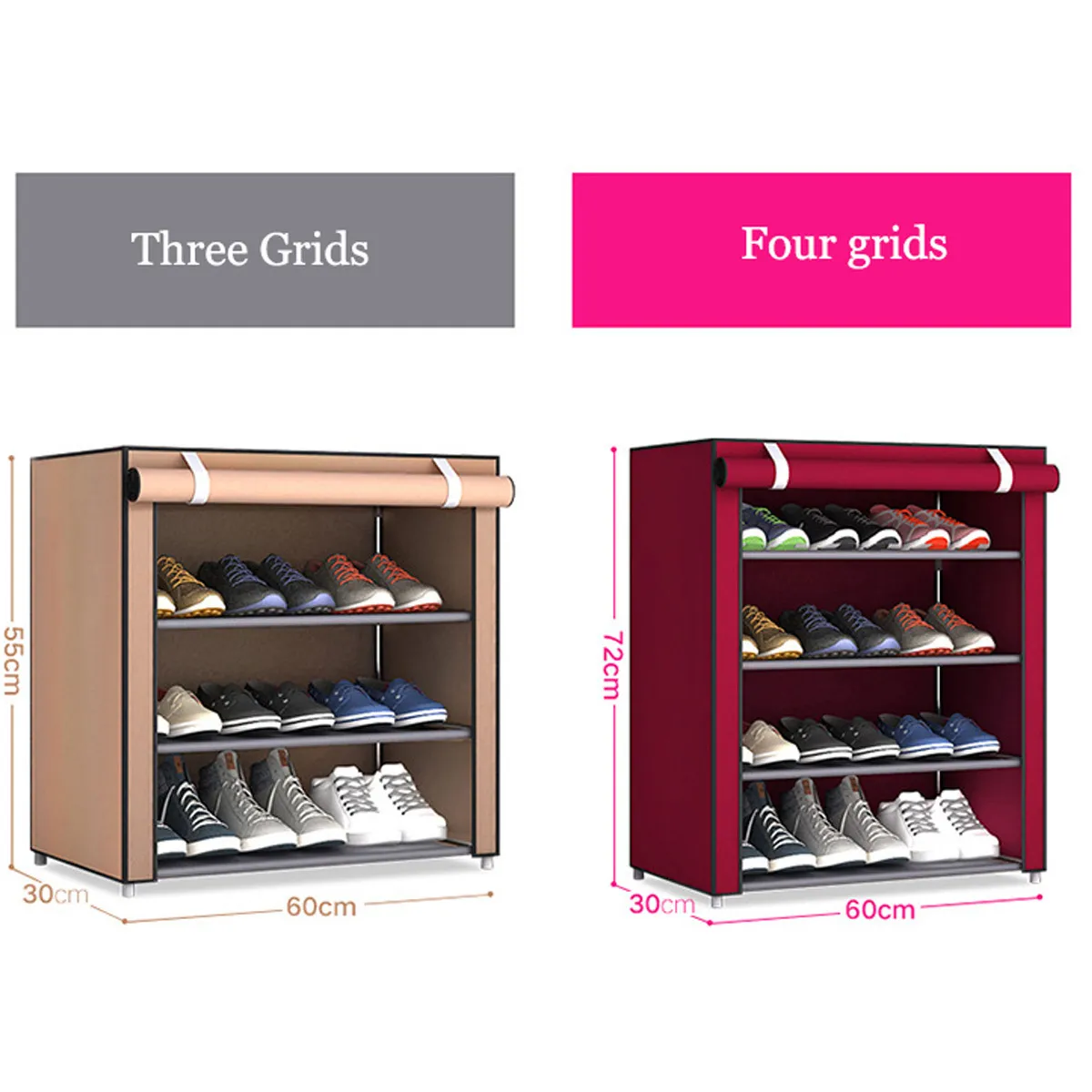 Non woven Fabric Storage Shoe Rack Hallway Cabinet Organizer Holder 4/5/6 Layers Assemble Shoes Shelf DIY Home Furniture 201030