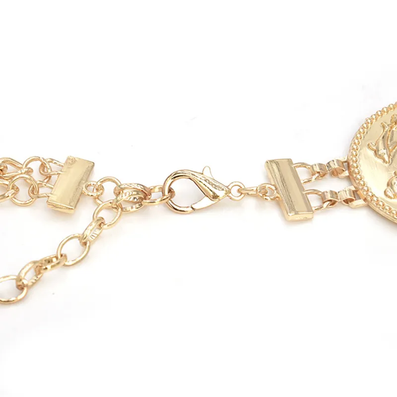Gold Chain Pas Designer Pasek dla kobiet Wysokiej Jakości Waist Ketting Riem Silver Metal Big Coin Cinturon Mujer CummerBunds 220301