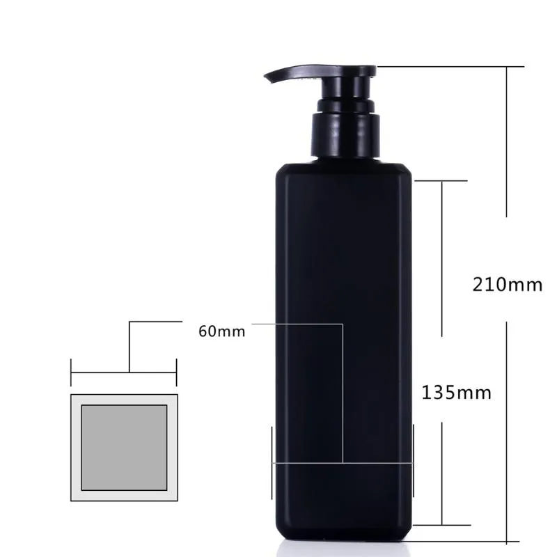 Bottiglia di sapone liquido Bottiglia di shampoo Pompa lozione Porta gel doccia Contenitore vuoto Dispenser di sapone liquido da 500 ml Nero309p
