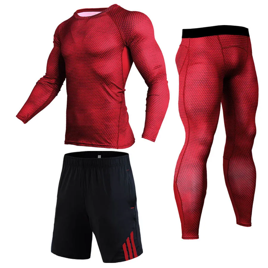 Men Compression Jogging suit Winter Thermal underwear Sports Suits Warm Men's Tracksuit rash guard MMA Clothing track suit LJ201125