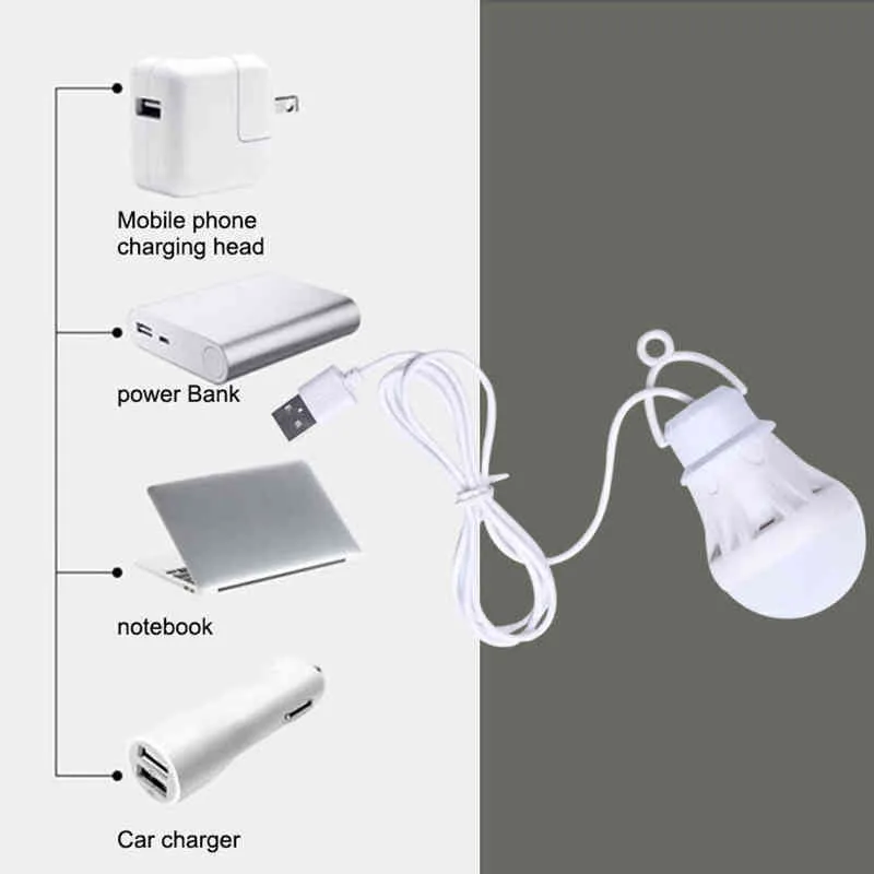 3 ST LED-BALLIGHEIDSLIER USB LEZING BOEK LIGHT OUTDOOR DRAAGBARE CAMPING LAMP 3W / 5W / 7W Binnenverlichting Lamp Bulb Draagbare Lantaarn W220308