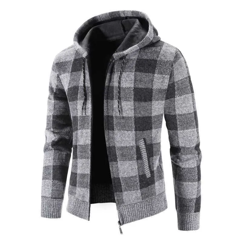 2022 Autumn Winter Jacket Men Warm Cashmere Casual Wool Zipper Slim Fit Fleece Jacket Men Coat Dress Knitwear Male 220107