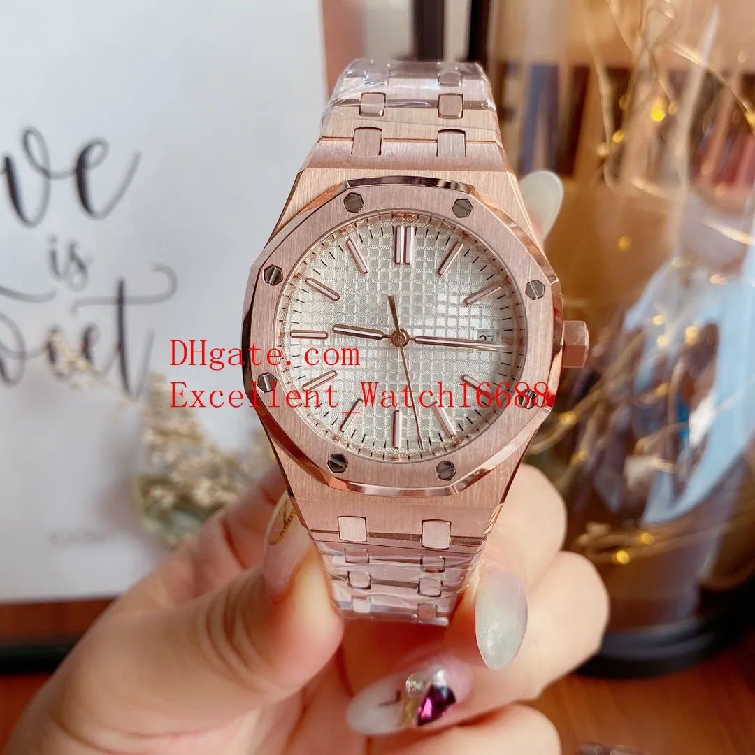 8 Style Montres-bracelets Unisexe 37mm 15450 18k Or Rose Asie 2813 Mouvement Automatique Mécanique Transparent Montre Femme Watche207I