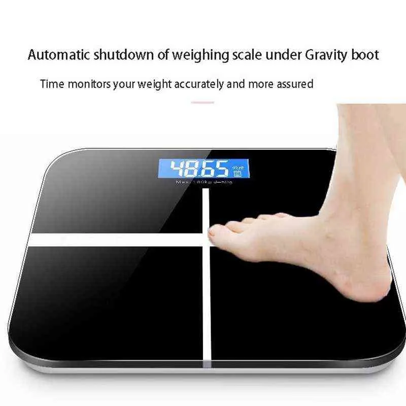 La mejor báscula electrónica LCD Digital para baño, báscula de peso corporal con carga USB, báscula de grasa corporal, Monitor de peso inalámbrico inteligente H1229