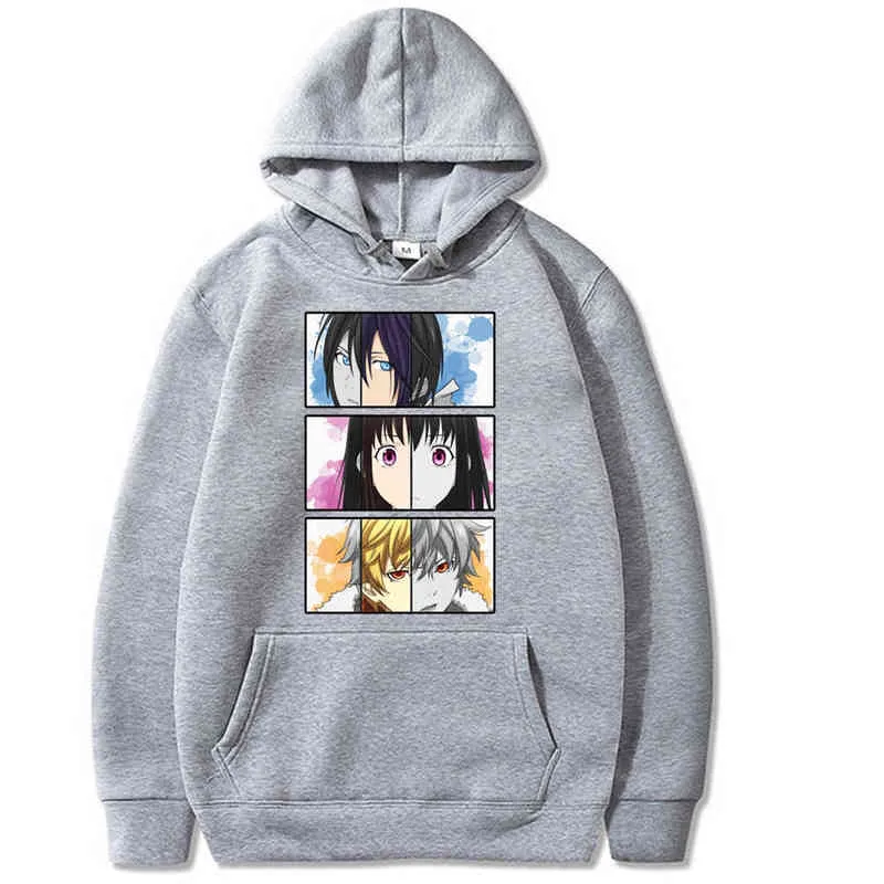 Noragami Hoodies Mäns Casual Fashion Sweatshirts Japan Anime Loose Hoodie Hip Hop Kreativitet Streetwear Male H1227