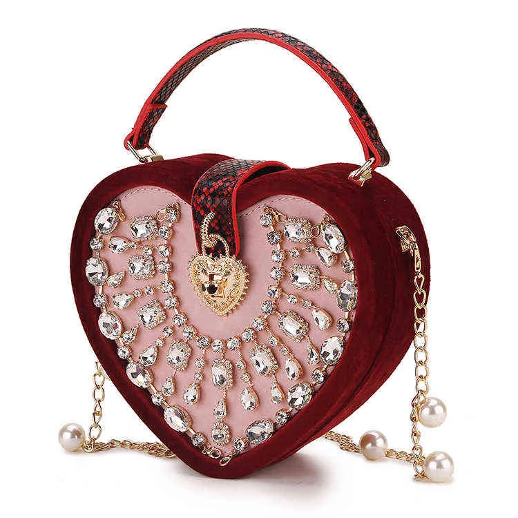 Nxy sac à main de luxe concepteur en forme de coeur femmes fête pochette sacs à main et velours côtelé épaule rouge noir Banquet 0214