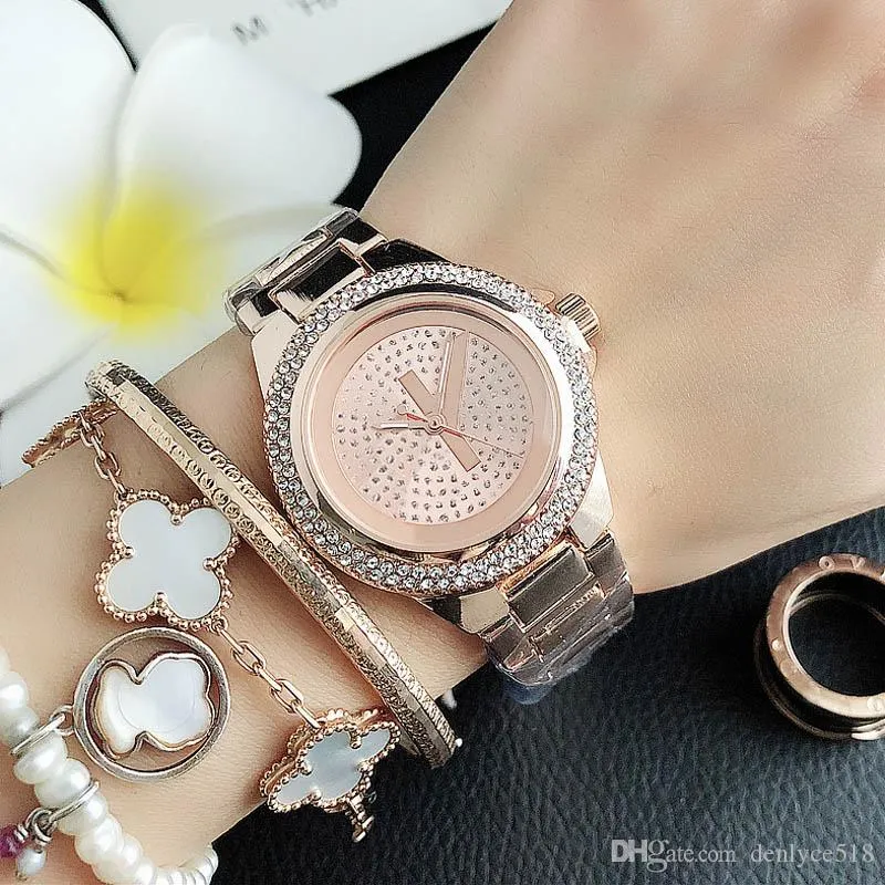 Horloges Dames Luxe Rose Goud Zilver Armband Horloge Dames Legering Eenvoudige Casual Quartz Horloges Clock255K
