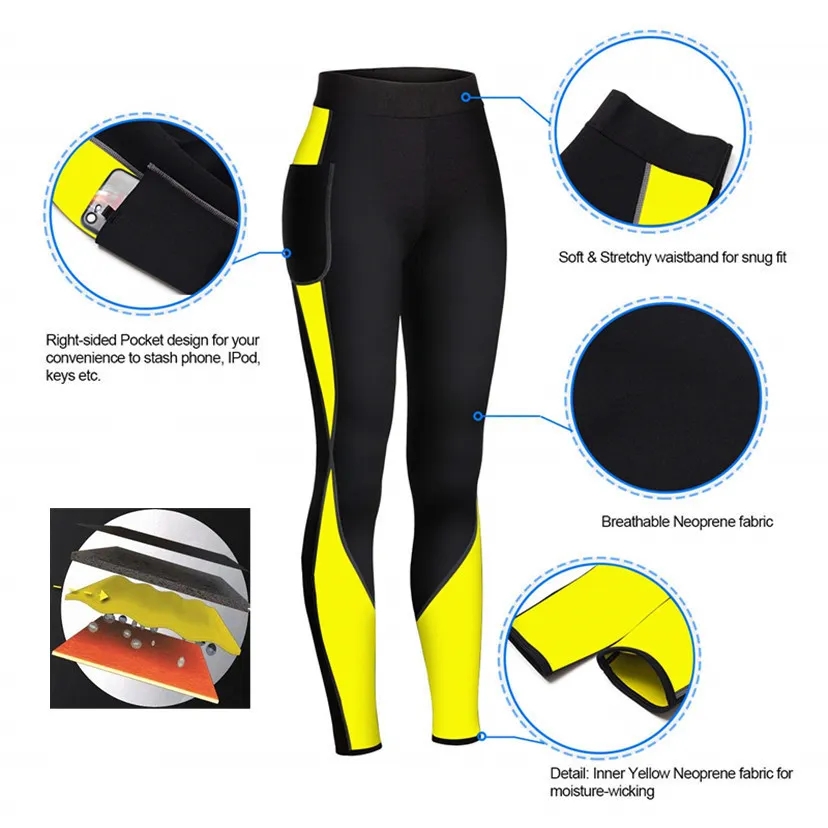 Nuove donne pantaloni donne mantenere il riscaldamento sudore sauna pantaloni in neoprene legging mutandine di controllo body shaper vita trainer dimagrante shapers 201222