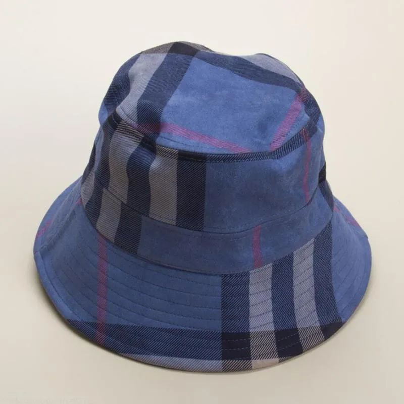 Brede rand hoeden dames elegante hoed mode plaid emmer dames zomer petten streep hoeden 3091