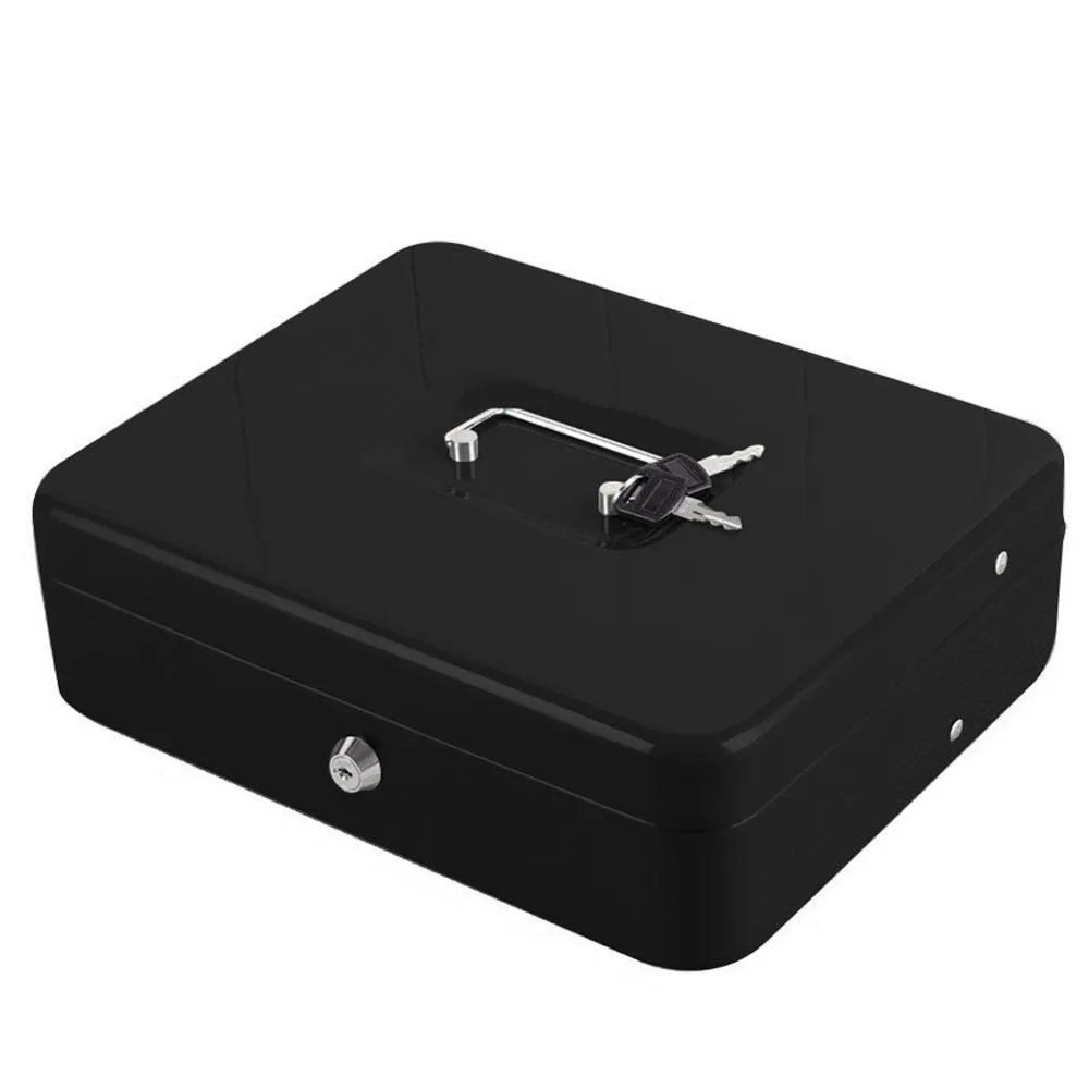 Cassetta di sicurezza portatile con serratura contanti, vassoio a più livelli, cassetto soldi, deposito sicuro, nero 40FP14 C0116264W