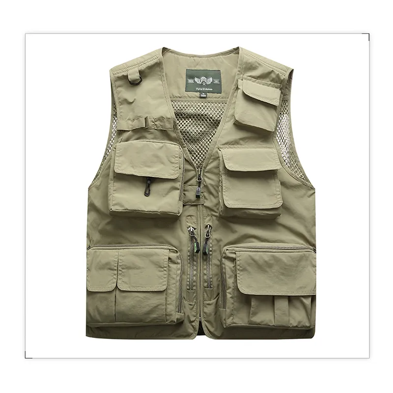 Mannen die tactische vestjacht lossen mode heren zomer pographers waistcoat mesh werk mouwloze jasgereedschap veel pocketvest 201114