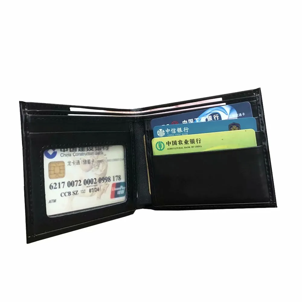 Mensaje de cuero Menses cortas de lujo billetera de cartera negra con tarjeta de regalo de la tarjeta de regalo billeteras de moda clásica253c