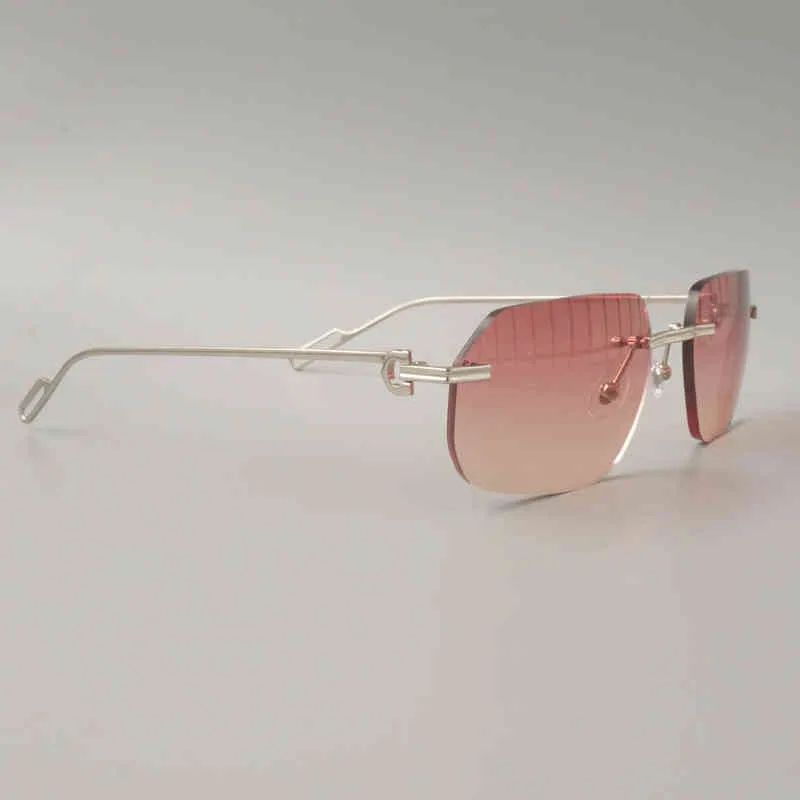 2024トップデザイナー10％オフ高級デザイナーNew Men's and Women's Sunglasses 20％Rimless Retro Shades Vintage Women Clear Gafas Glasses Frame Rave Festival