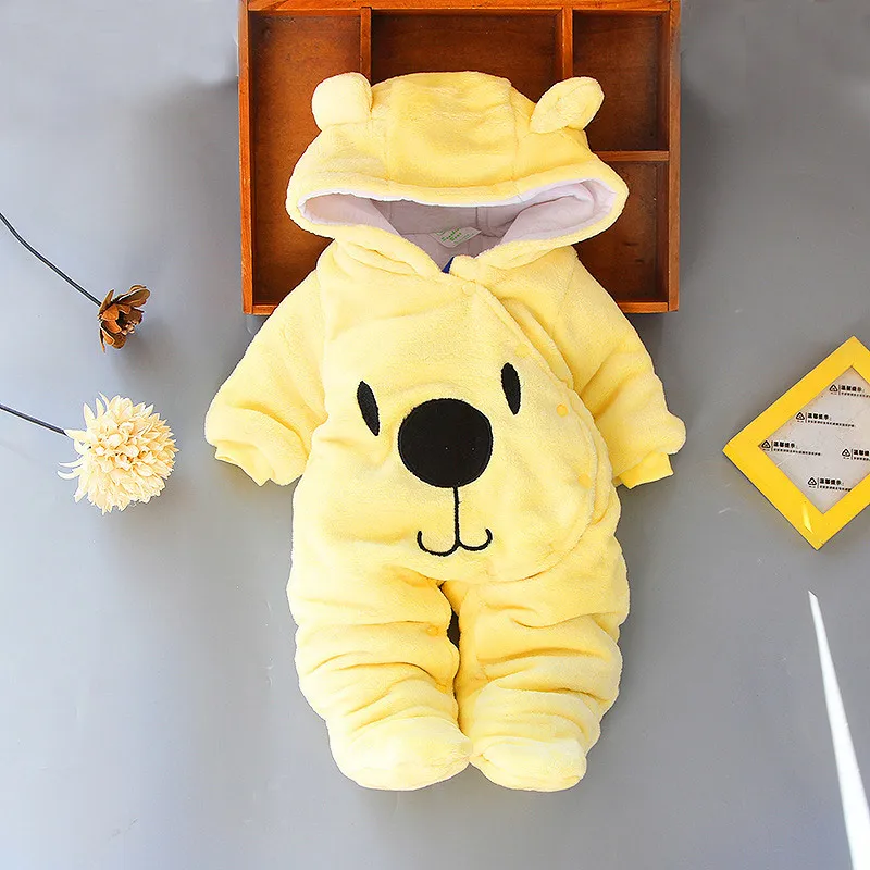 girl cartoon bear boy clothes thickened jumpsuit cute Baby newborn winter clothing 201105205B9677732