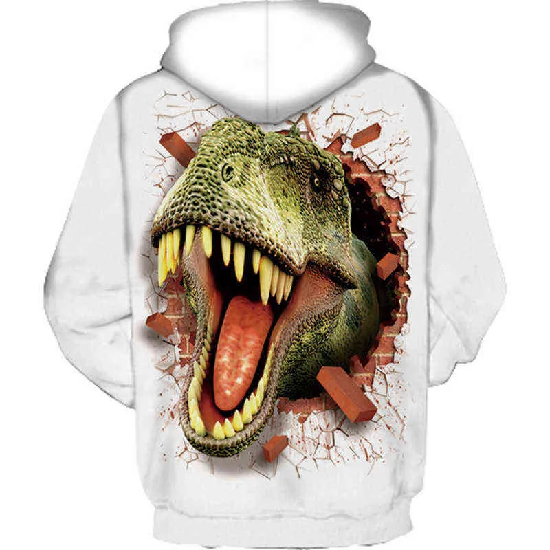 Meninos moletom dinossauro hoodies legal moda crianças outono 3d impresso menina animal pulôver sweatshirts 2201102449975