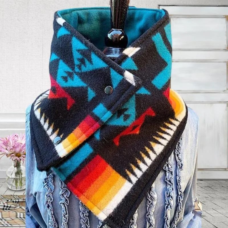 Accanlar kış geometrik üçgen desen büyük eşarp sargısı ayarlanabilir düğmeler boyun daha sıcak soğuk hava boyun eğim skow blanket220v