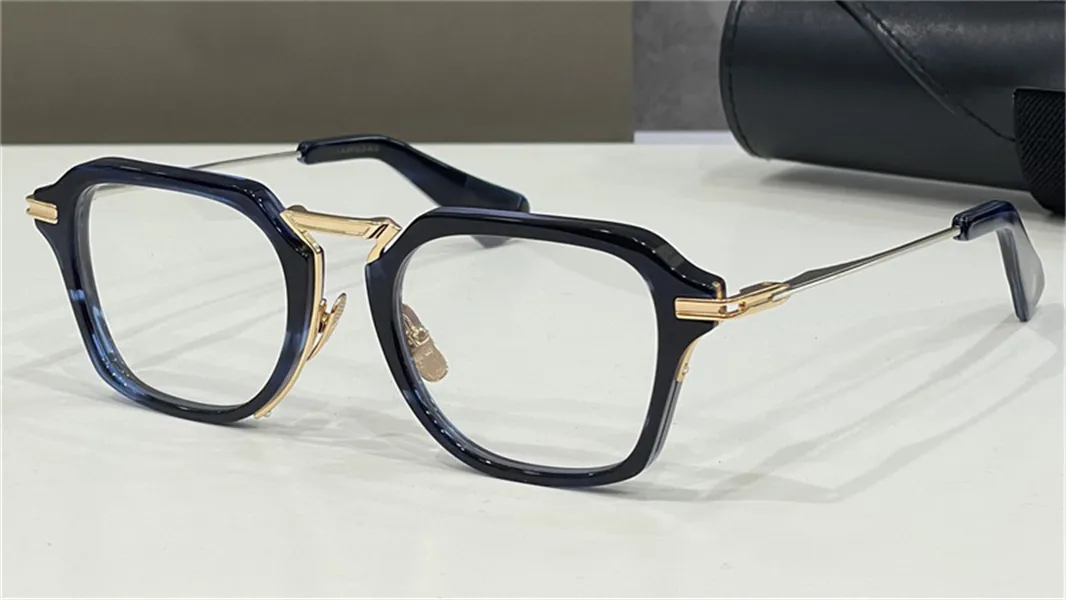 新しいファッションデザインの男性光学メガネ413 Kゴールドプラスチックスクエアフレームビンテージシンプルなスタイル透明なアイウェアトップクリアクリア282r