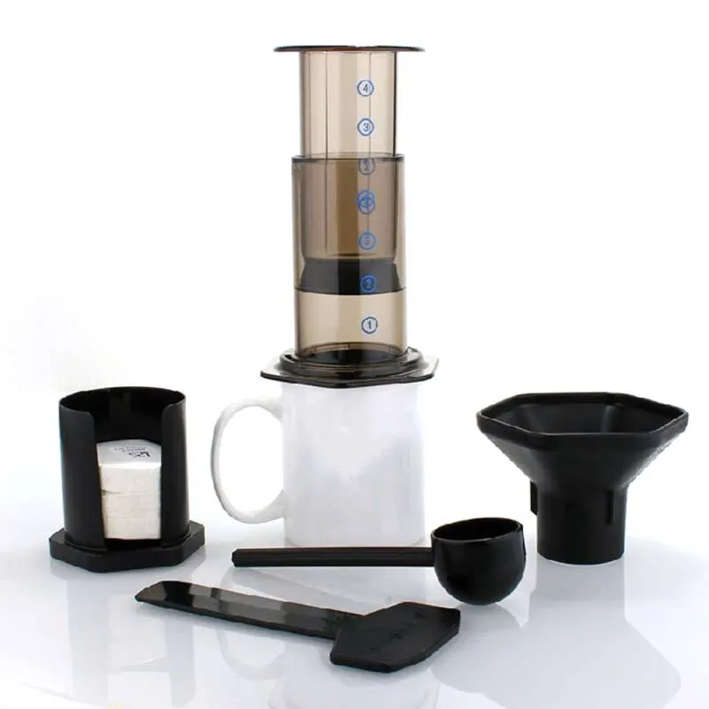 2020新しい新しいフィルターガラスエスプレッソコーヒーメーカーポータブルカフェフレンチプレスカフェコフィーポットエアプレレスマシンC10302652451