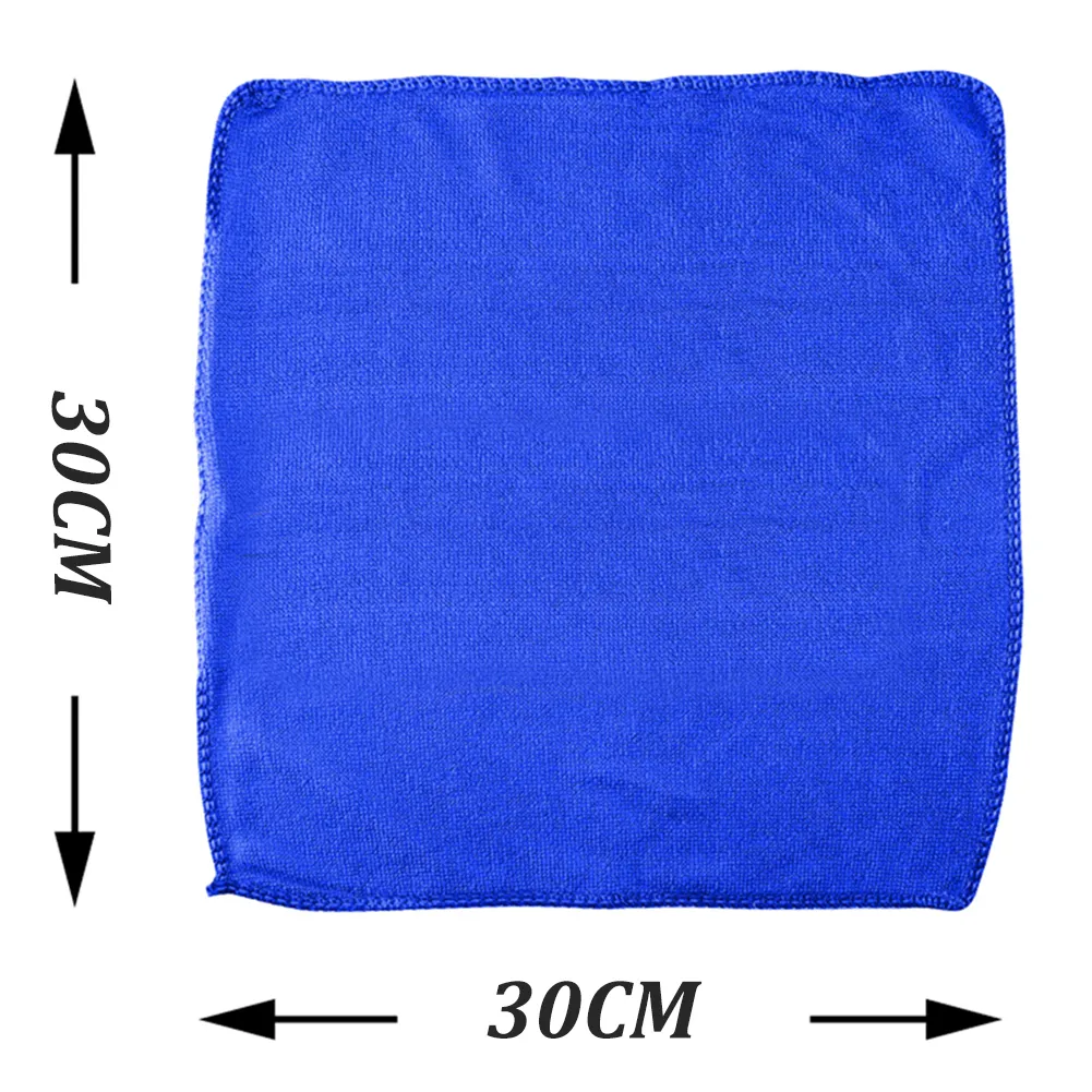 100個ブルーマイクロファイバーカーワイパークリーニングクロスカータオルノースクラッチラグ研磨ディテールタオル201021