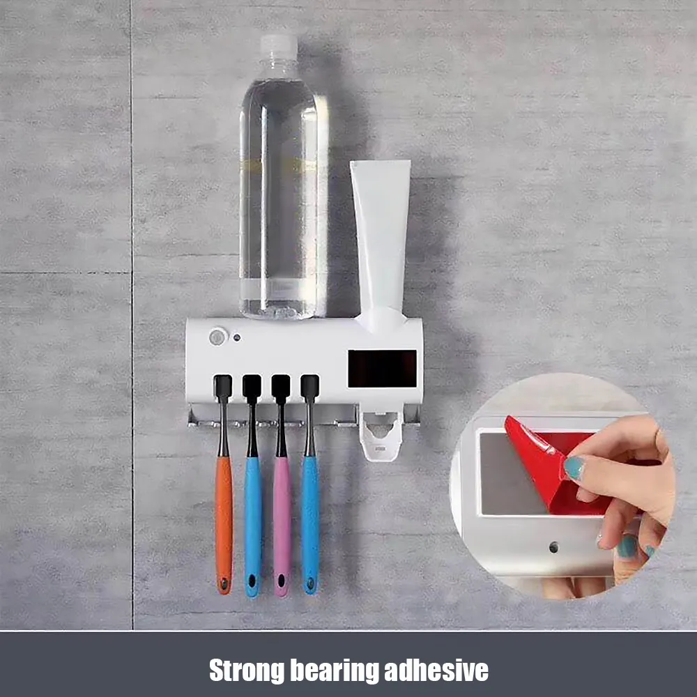 Distributeur automatique de presse-dentifrice antibactérien porte-brosse à dents ultraviolette Sterailizer accessoires de salle de bain énergie solaire T206f