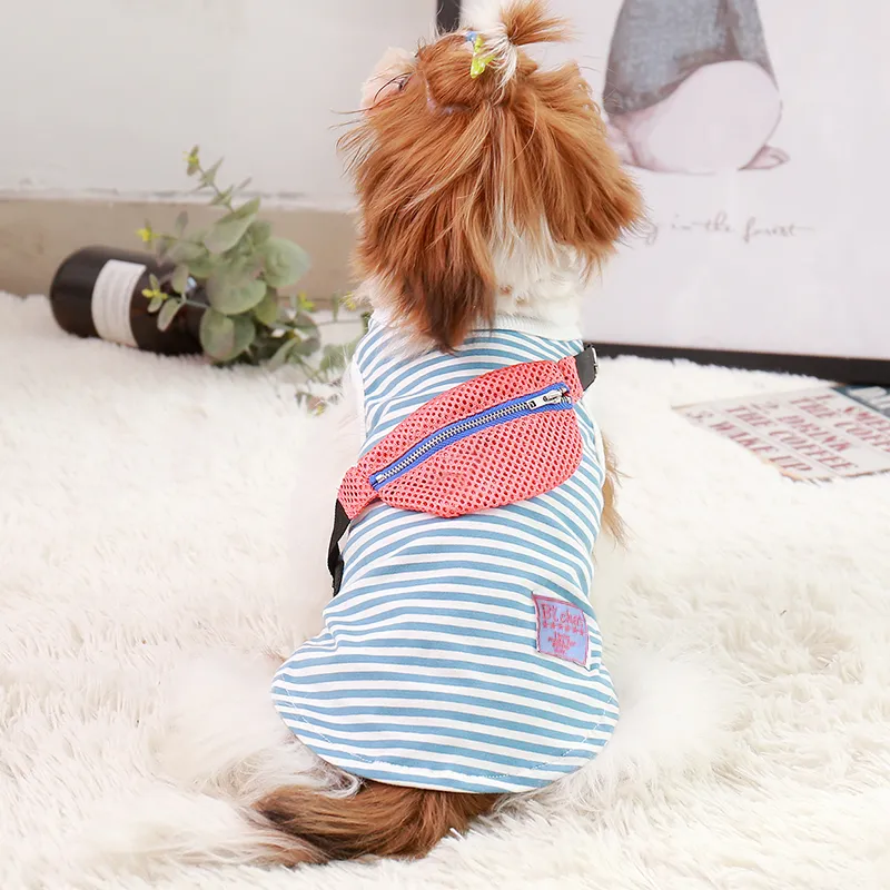 Fashion Pet Dog Clothing for Dogs Shirt Striped Dog Clothes Puppy Pet Outfits Clothing for Dogs Tshirt French Bulldog Ropa Perro 201127