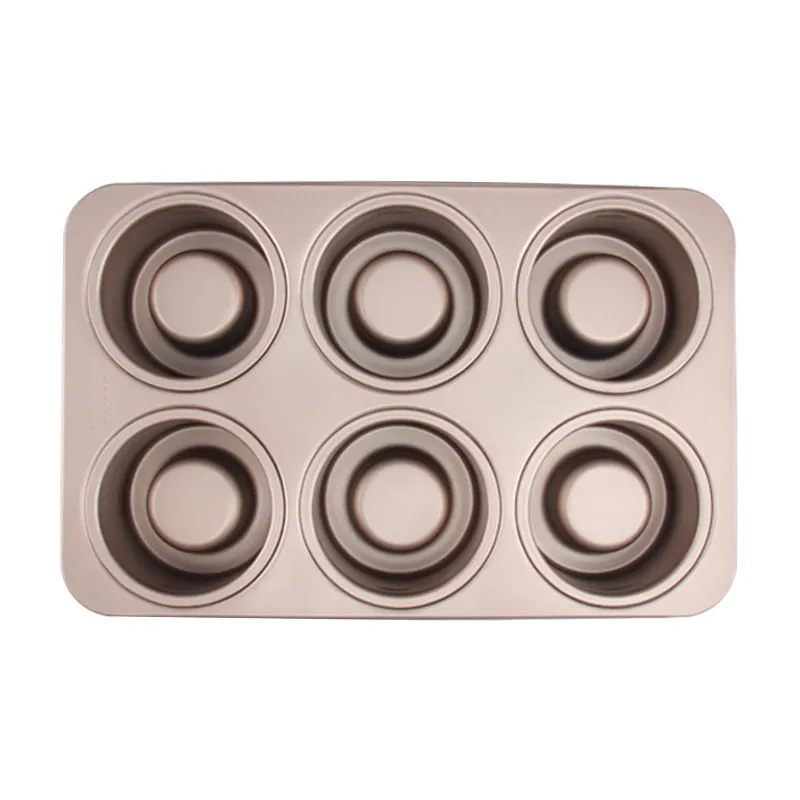 6 holes kopje vorm cake schimmel pan non -stick shortcake pan eetbare voedselkom maker maker brood dessert dinerkommen mini muffins t200111