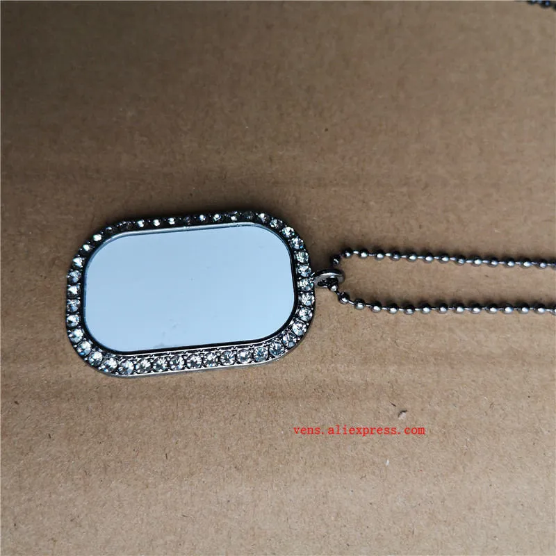 Sublimation Colliers rectanguls blancs pendentifs avec collier de forage Pendant PRANFER IMPRESSION Consommation de Q1113250Z