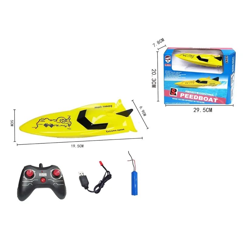 Mini lancha rápida de 2,4G, barco a Control remoto de alta velocidad, modelo de navegación para niños, juguetes