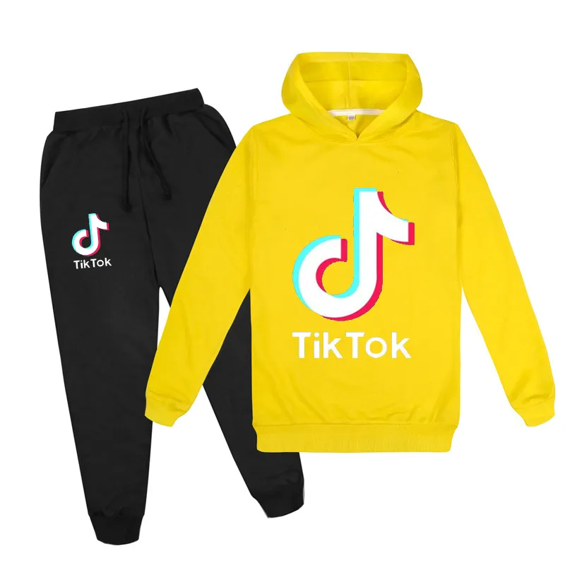 Nieuwe kindertrainingspak, casual kleding, 2-delige set, broek, kostuumprint, Tik Tok, sportpak voor meisje, tiener, sweatshirt met lange mouwen, hoodies2606892