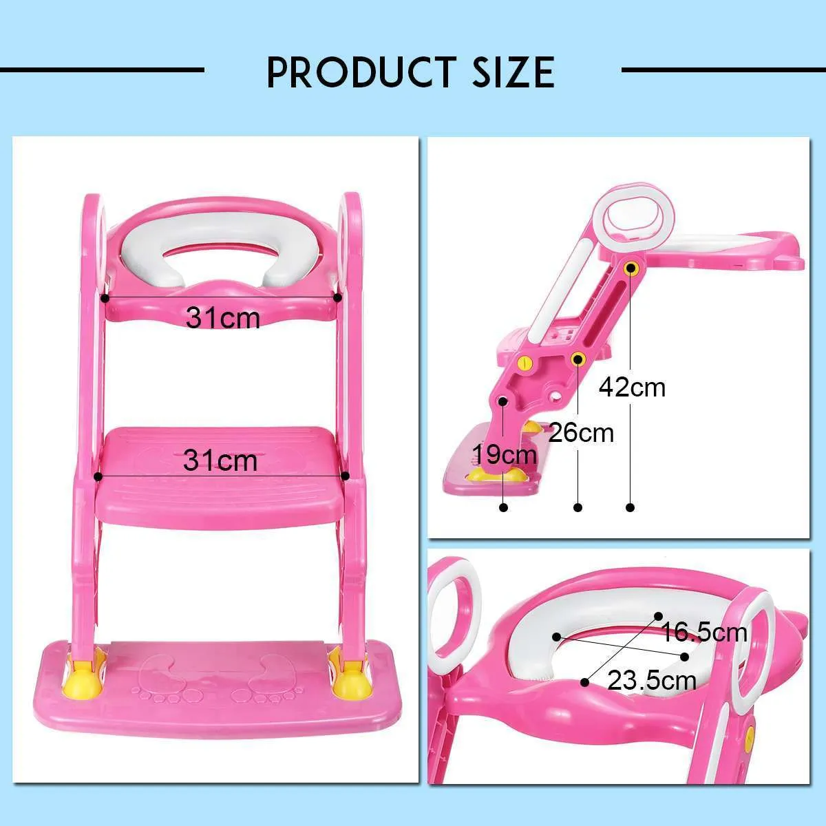 Portable Pink Baby Potty Training Seat Pot pour enfants avec échelle réglable Siège de toilette pour bébé Formation de toilette Siège pliant LJ201110