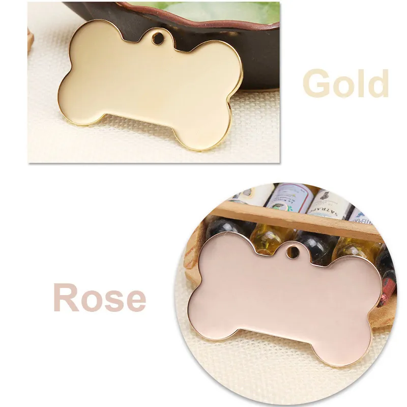 Wholesale Stainless Steel Bone Identity Card Personalized Dog ID Tags Pet Supplies Customized Laser Cat Puppy Y200917